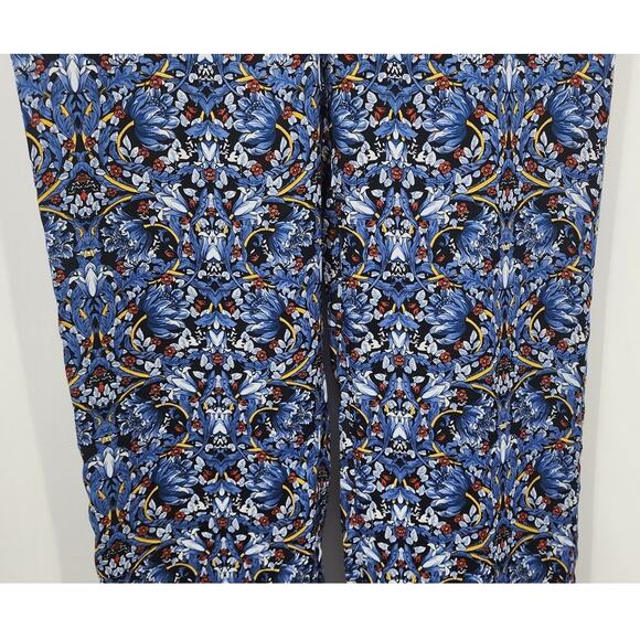 New NWT Zara Blue Floral Casual Pants Straight Leg Pant Bloggers Favorite Small - Picture 7 of 12